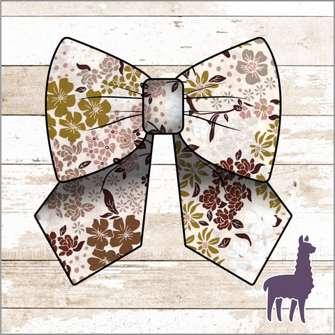 Monogram Boho Floral Bow