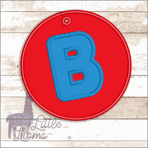 Bag Circle Bubble Letter Initial Tag