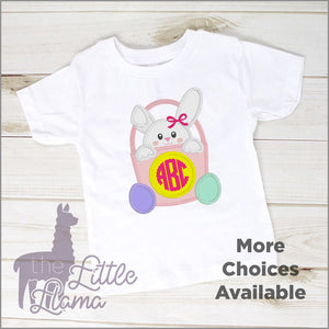 Easter Bunny Basket Monogram Appliqué