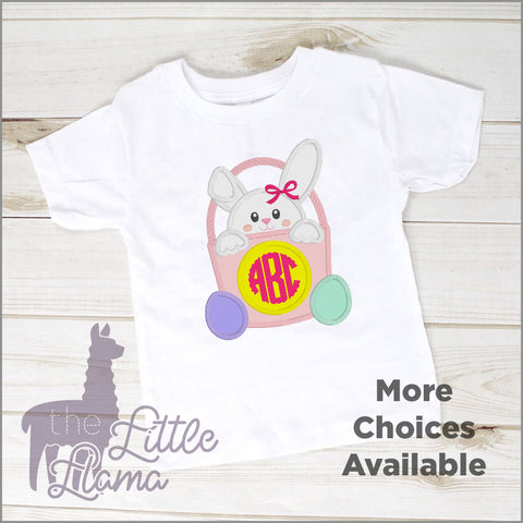 Easter Bunny Basket Monogram Appliqué