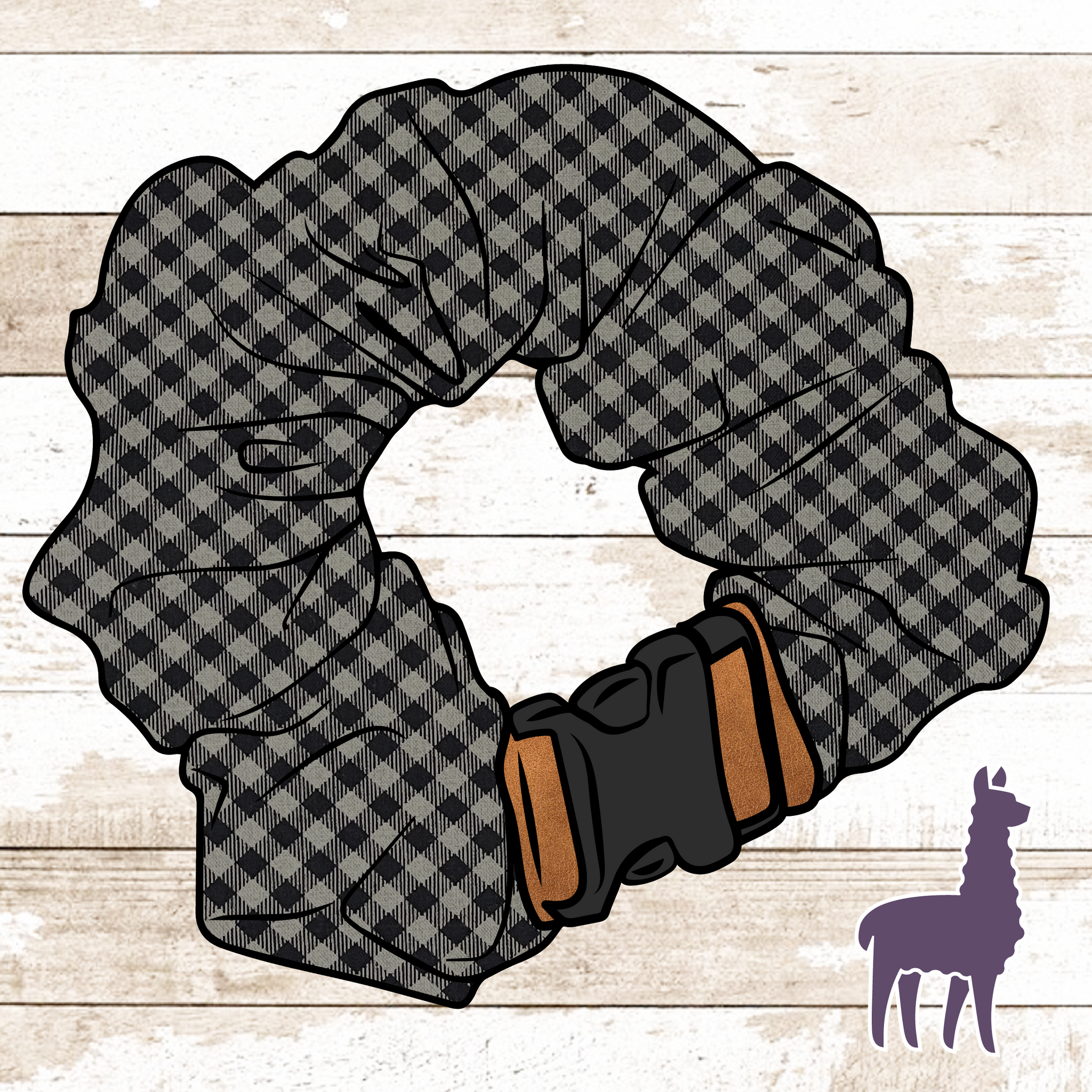 Black/Grey Buffalo Plaid Collar Cover