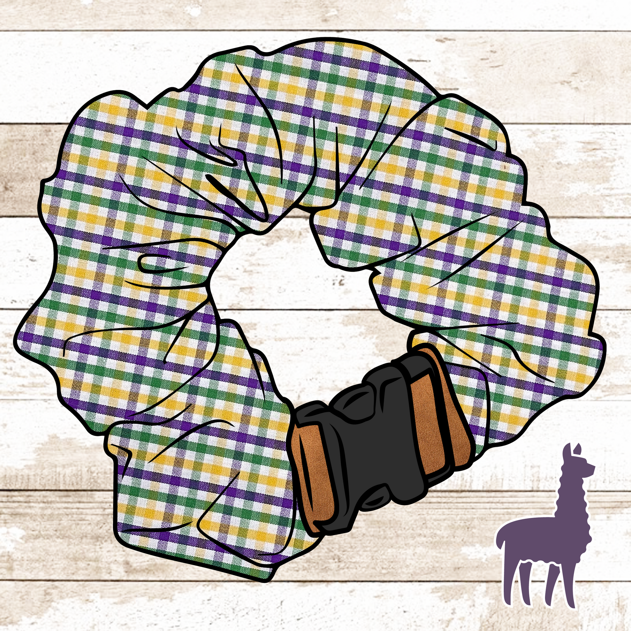 Mardi Gras Gingham Collar Cover