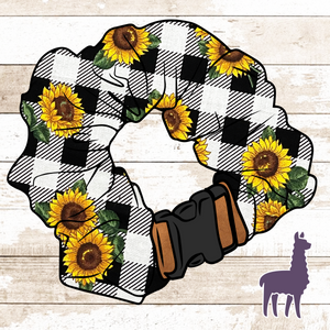 Buffalo Plaid & Sunflowers Collar Cover