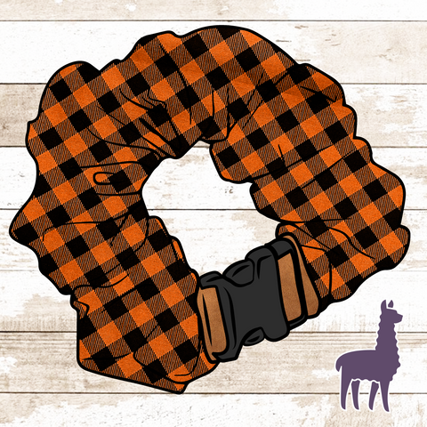 Orange/Black Buffalo Plaid Collar Cover