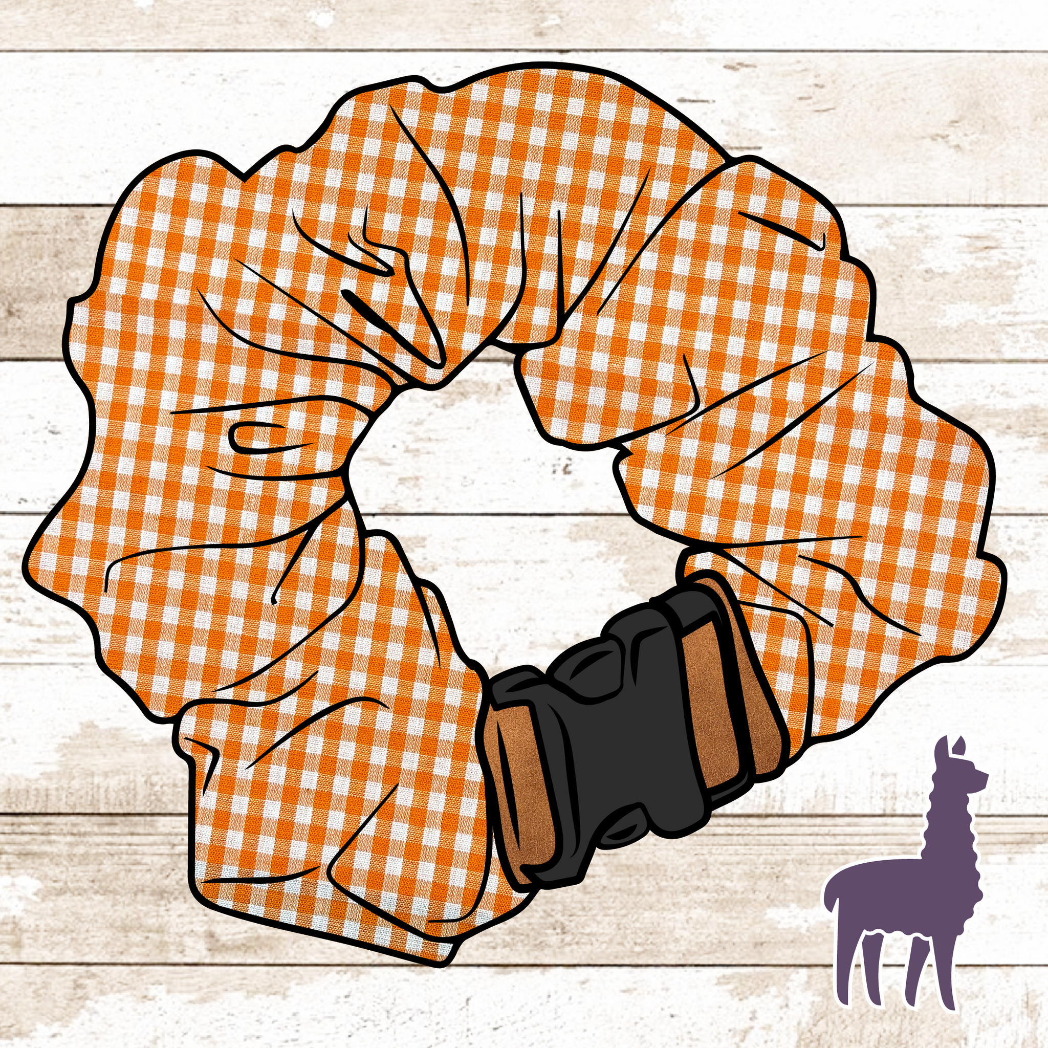 Orange Gingham Collar Cover