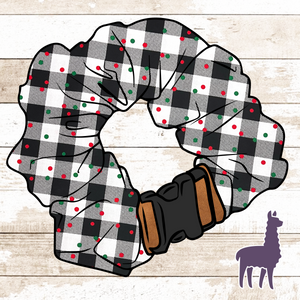 Christmas Buffalo Plaid with Polka-Dots Collar Cover