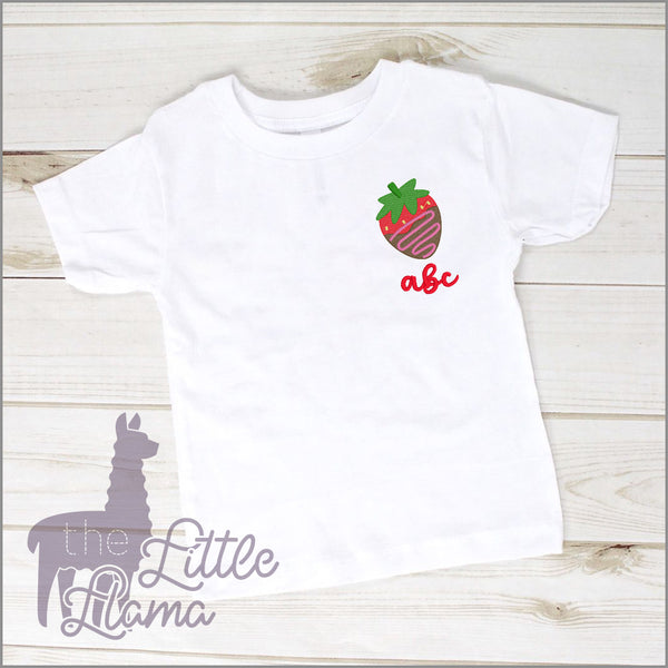 Valentines Chocolate Covered Strawberry Monogram Sketch | SMALL