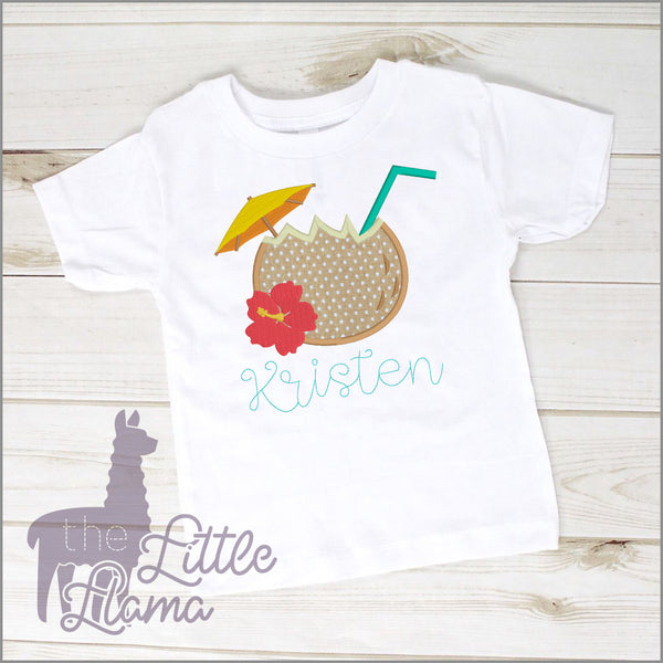 Coconut Beach Drink Appliqué | LARGE