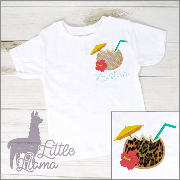 Coconut Beach Drink Appliqué | SMALL