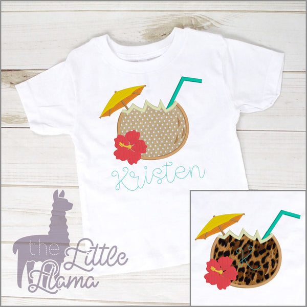 Coconut Beach Drink Appliqué | LARGE