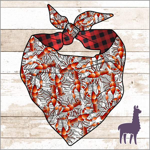 Crawfish Newspaper Bandana | REVERSIBLE