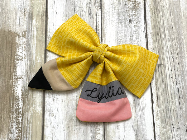 Personalized Pencil Bow