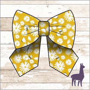 Monogram Daisies & Bees Bow