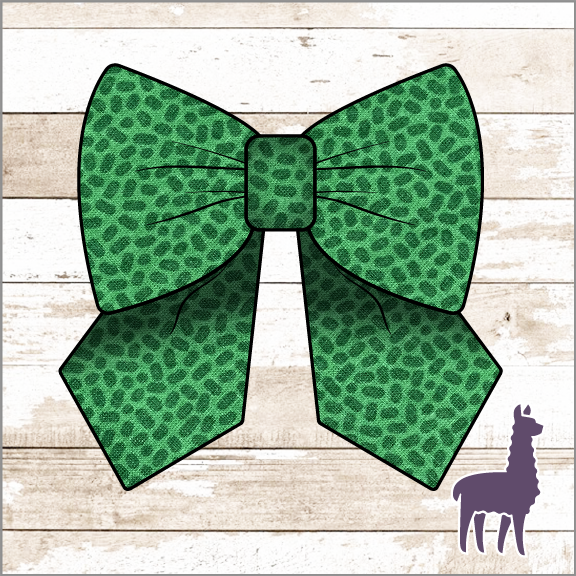 Monogram Green Dots Bow