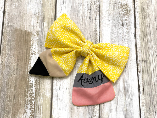 Personalized Pencil Bow