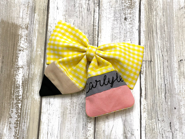 Personalized Pencil Bow