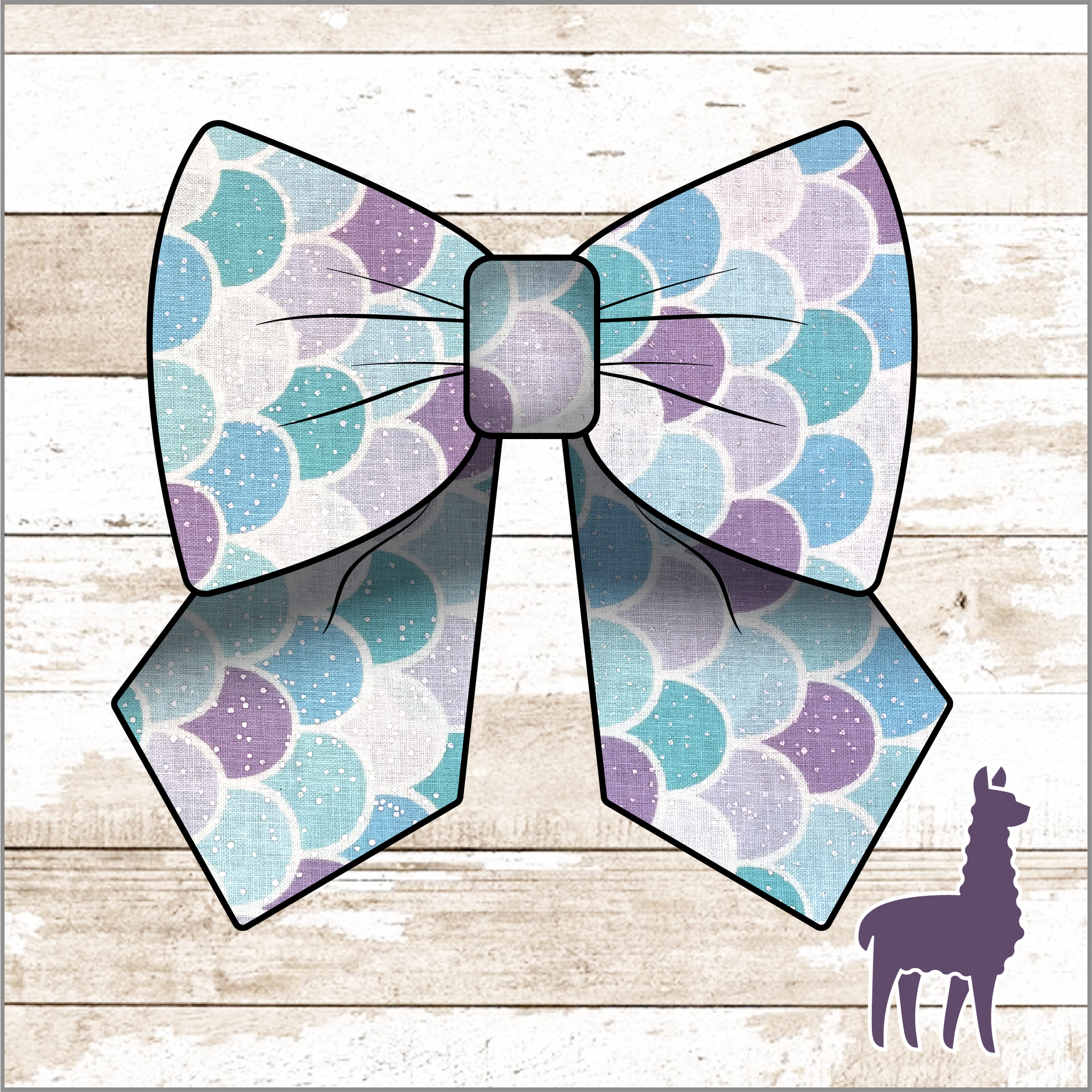 Monogram Glitter Mermaid Scale Bow