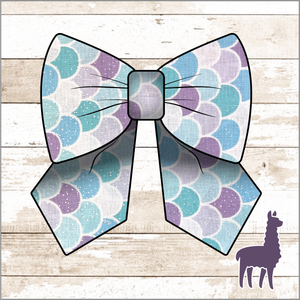 Monogram Glitter Mermaid Scale Bow