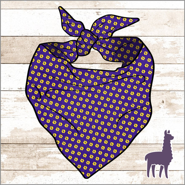 Purple & Gold Paw Prints Bandana