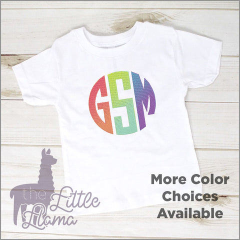 Gradient Rainbow Circle Monogram  | LARGE