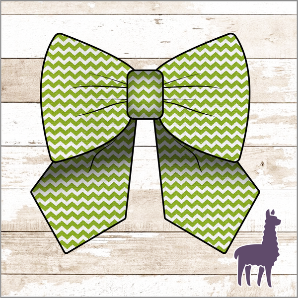 Monogram Green Chevron Bow