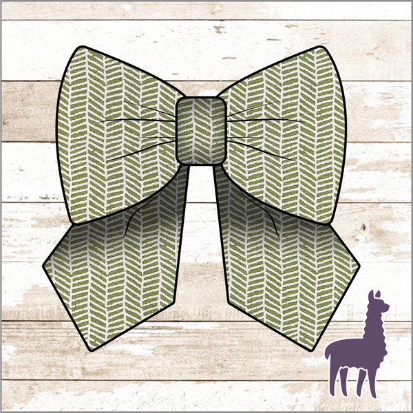 Monogram Green Patterned Bow