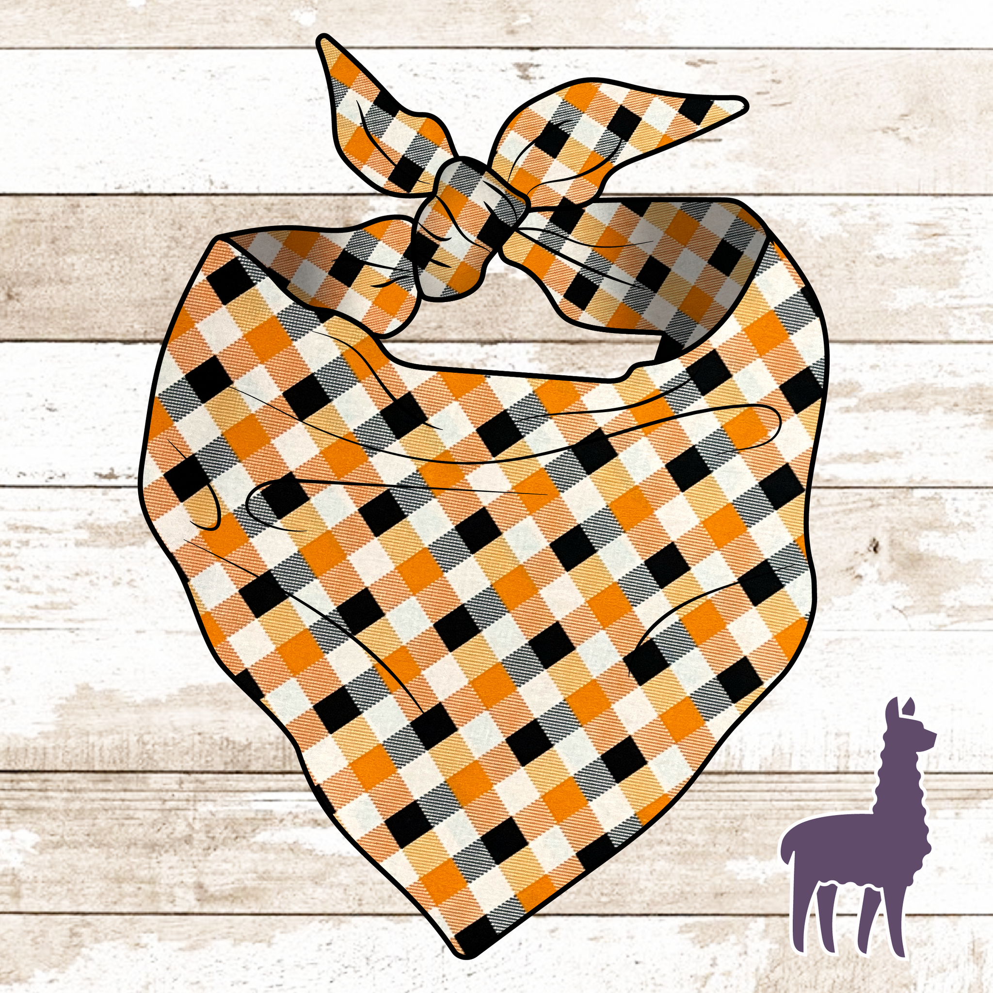 Halloween Buffalo Plaid Bandana