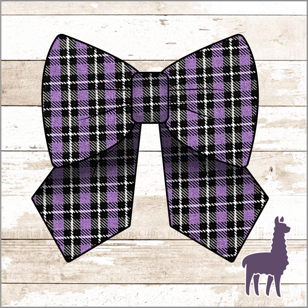 Monogram Purple Plaid Bow