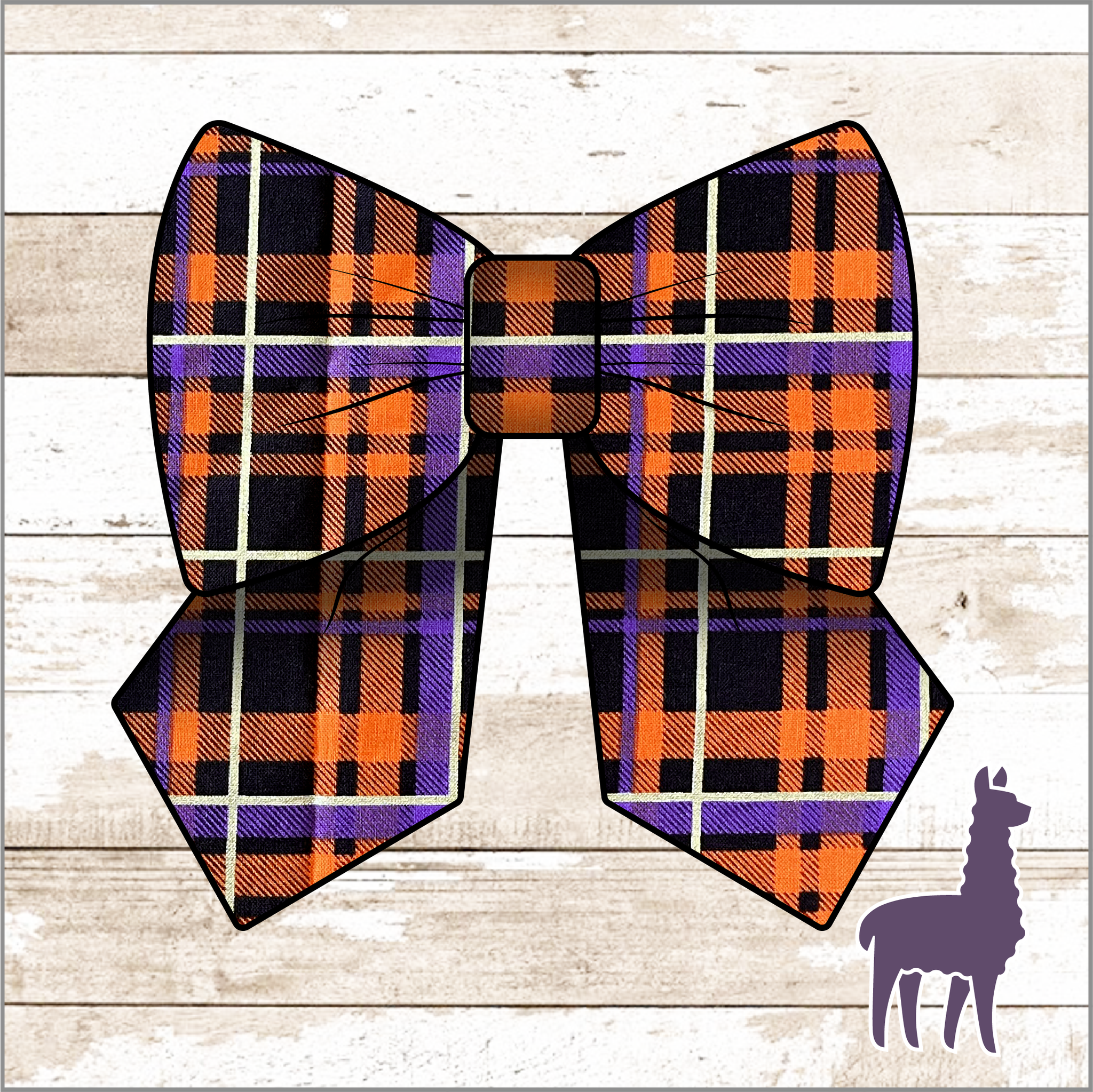 Monogram Halloween Plaid Bow