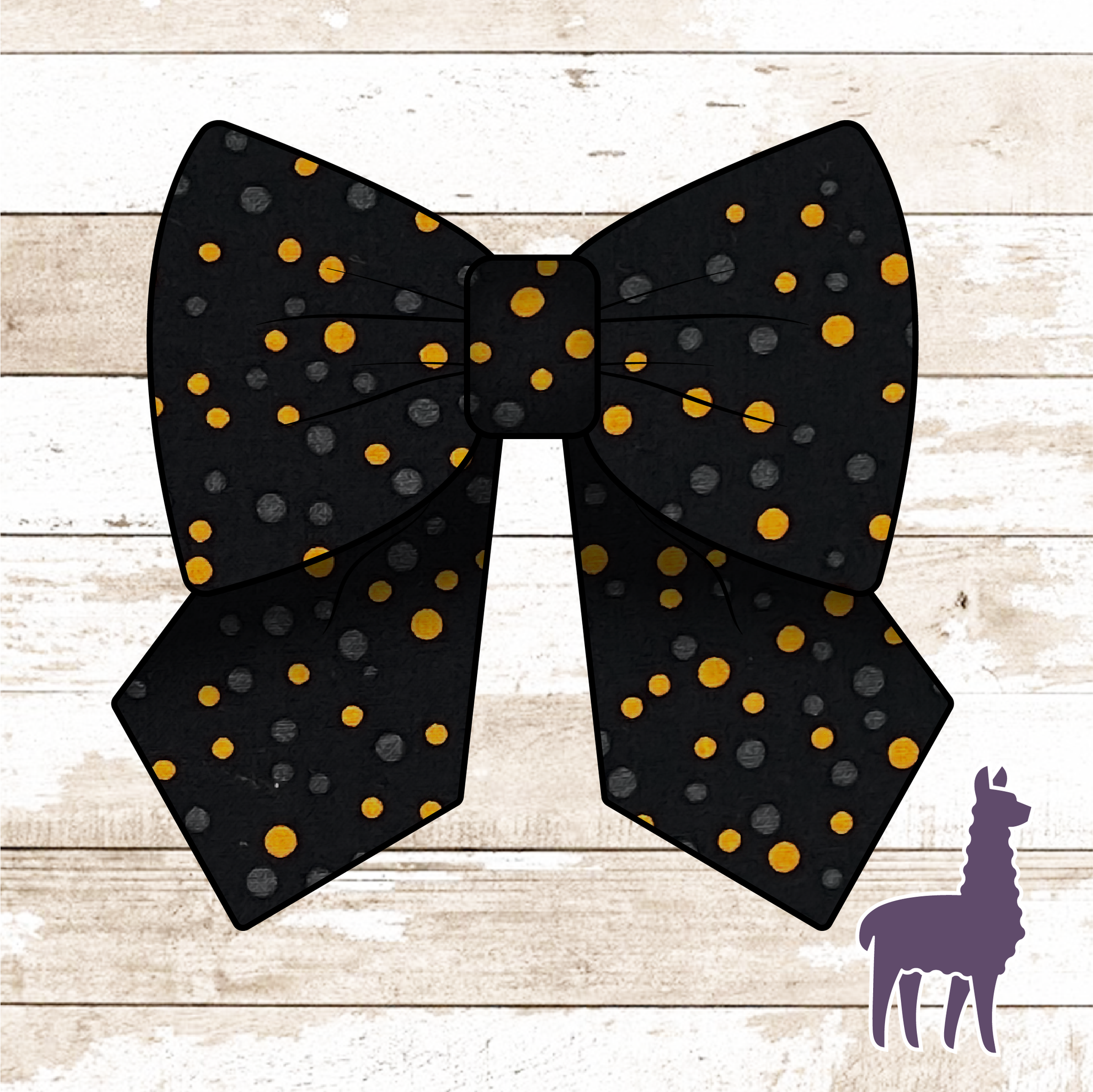 Monogram Halloween Multi-dot Black Bow