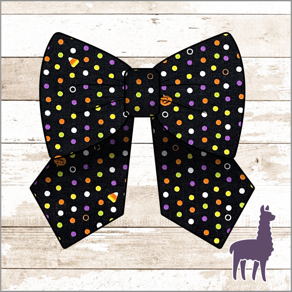 Monogram Halloween Polka-dot Bow