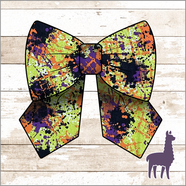 Monogram Halloween Splatter Bow