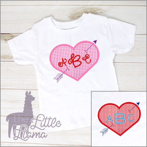 Heart with Arrow Monogram Appliqué | BOY & GIRL