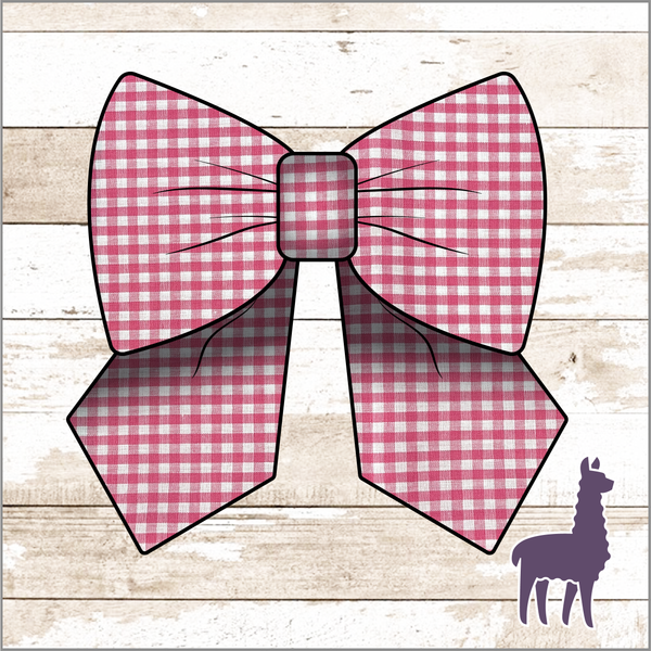 Monogram Hot Pink Gingham Bow