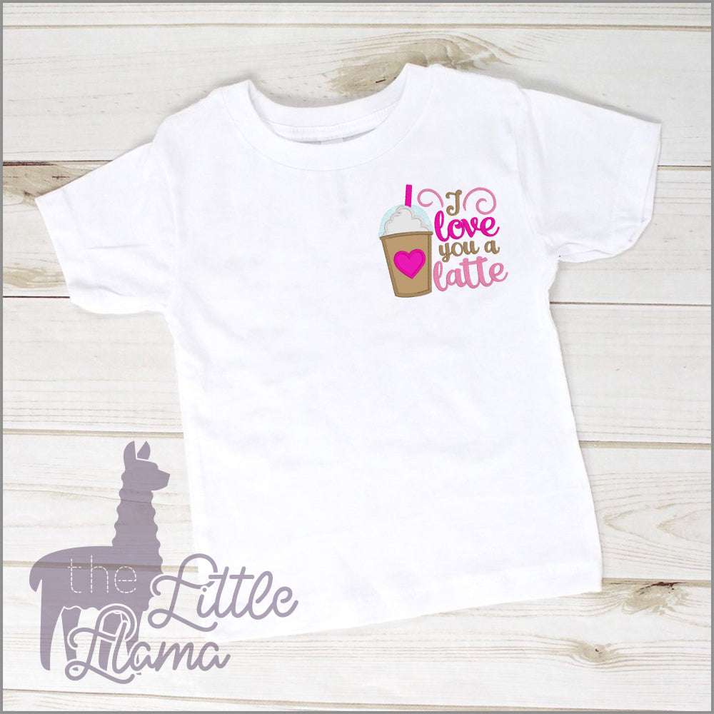 "I Love You a Latte" Coffee Appliqué | SMALL