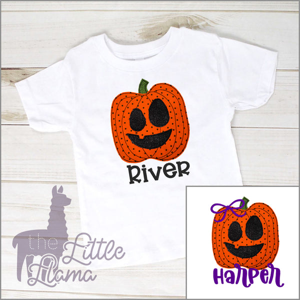 Halloween Jack-o-lantern Appliqué  | BOY & GIRL