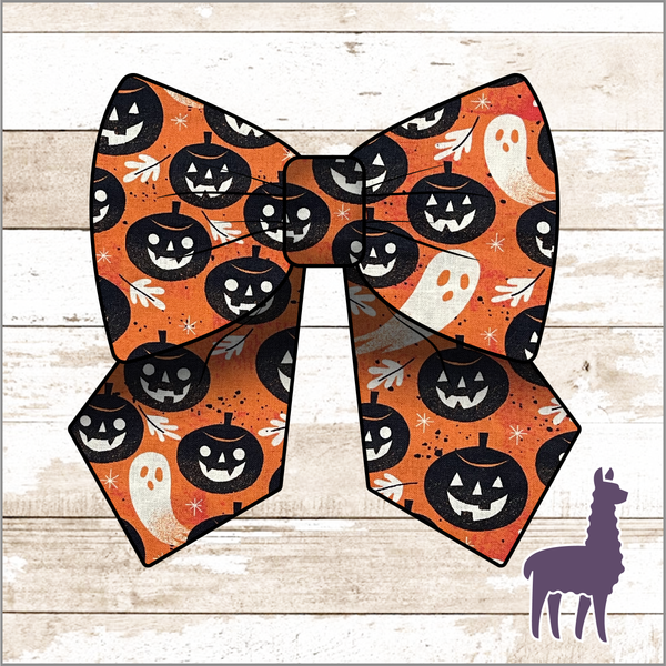 Monogram Jack-o-Lanterns & Ghost Plaid Bow