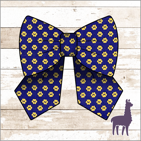 Monogram Paws Bow