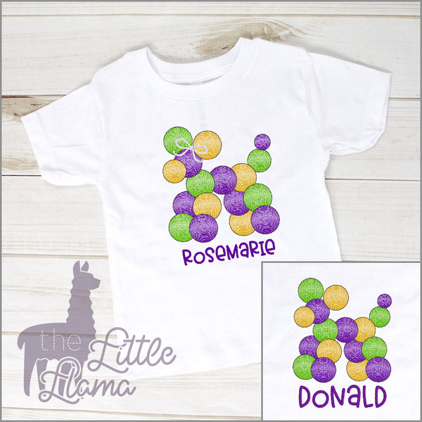 Mardi Gras Bead Dog Sketch | BOY & GIRL