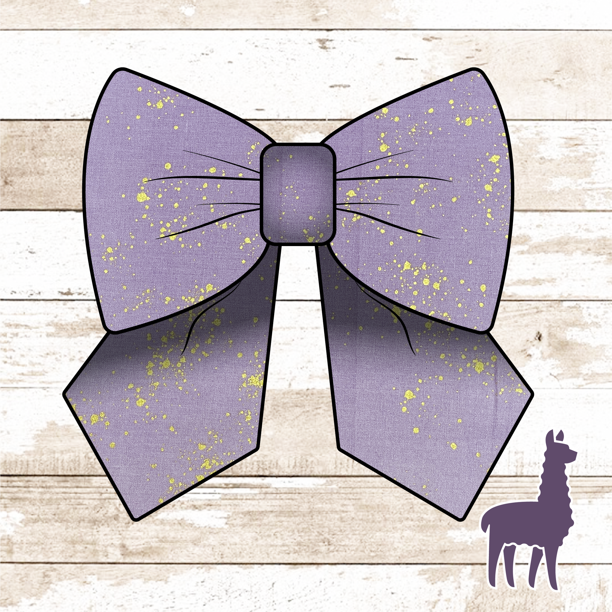 Monogram Lavender Gold Splatter Bow | METALLIC