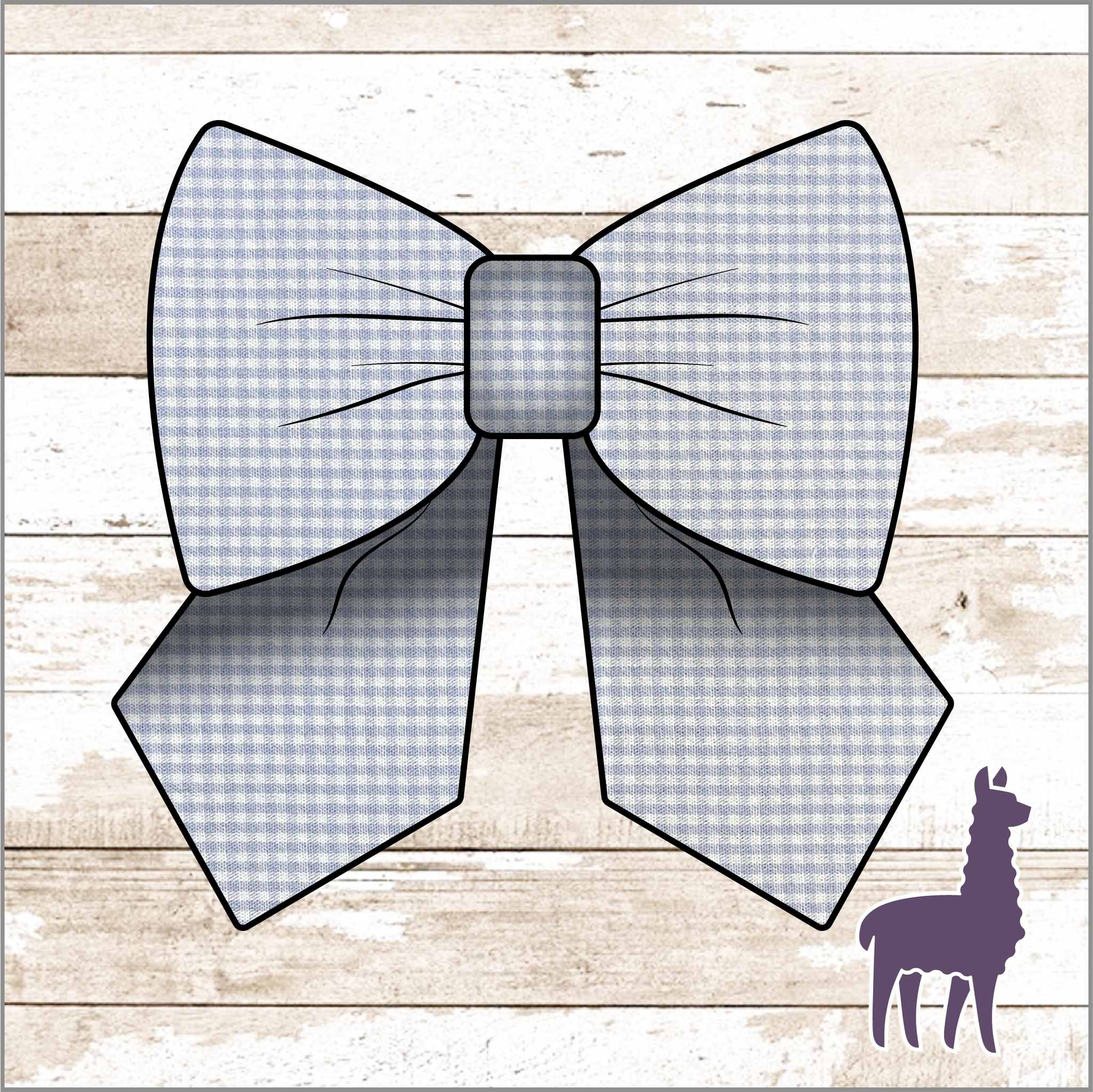 Monogram Light Blue Micro Gingham Bow