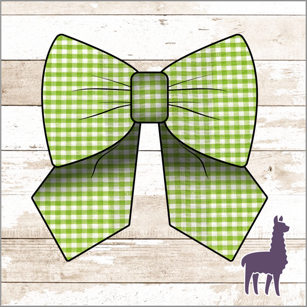 Monogram Green Gingham Bow