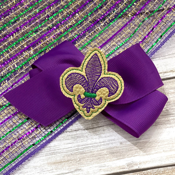 Mardi Gras Fleur De Lis Feltie Clip