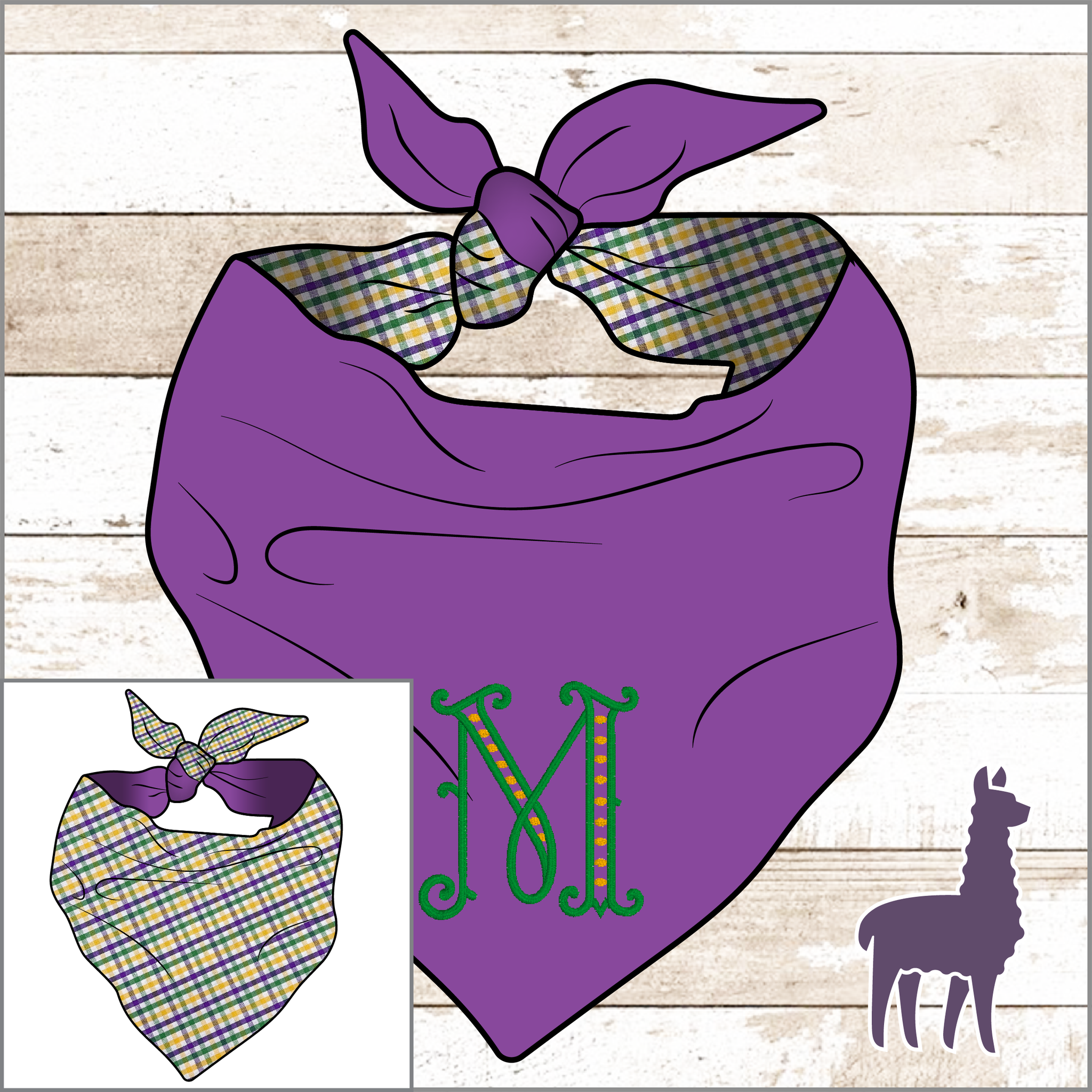 Mardi Gras Classic Mono Bandana | REVERSIBLE