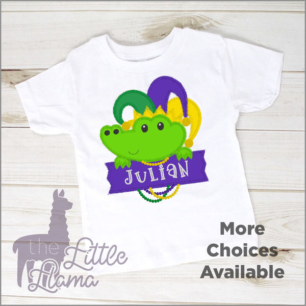 Mardi Gras Alligator Appliqué