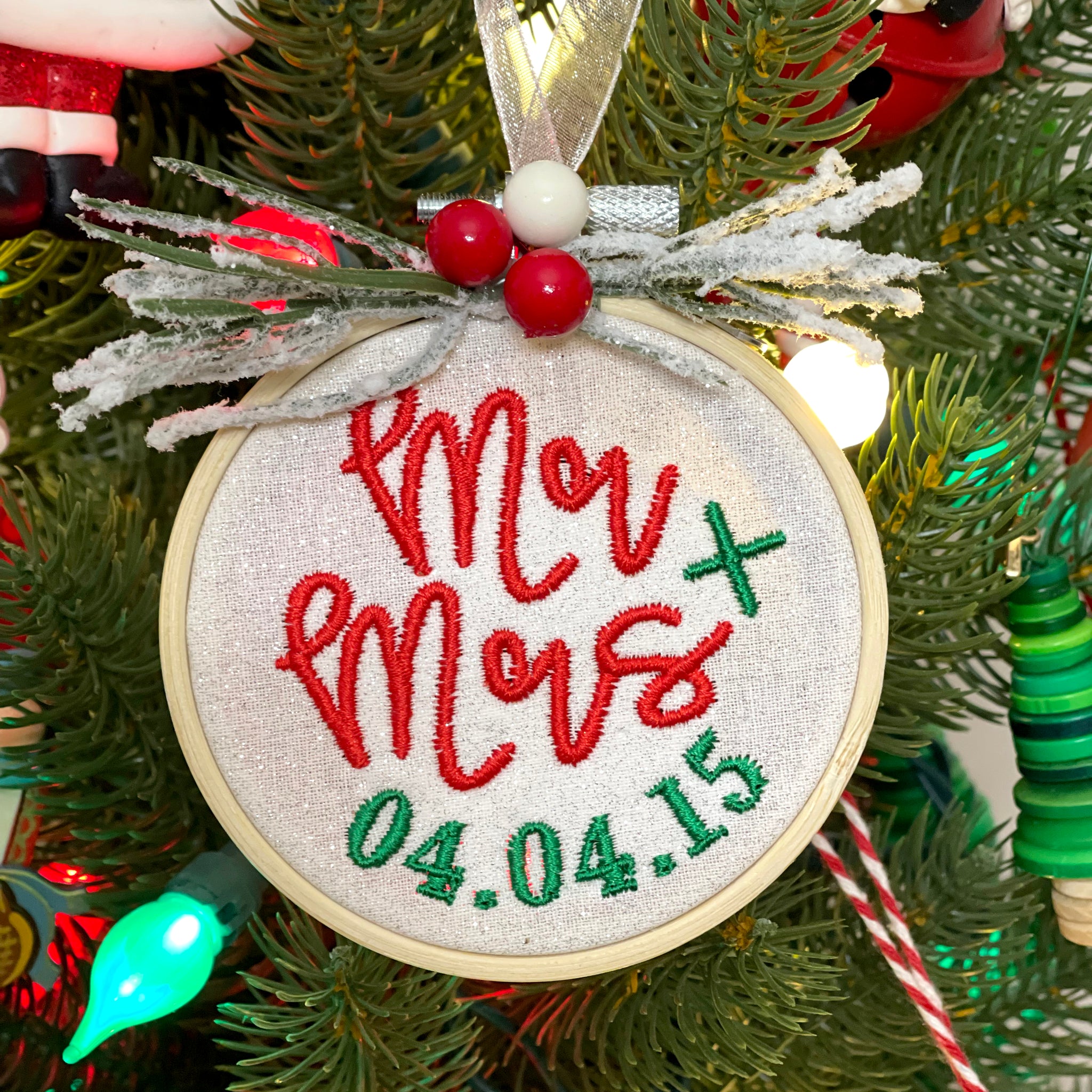 Custom Wedding Ornament Hoop