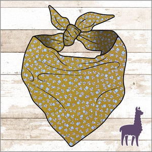 Gold/Mustard Floral Bandana