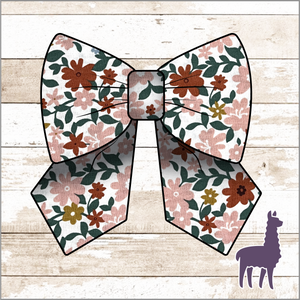 Monogram Muted Flowers Bow