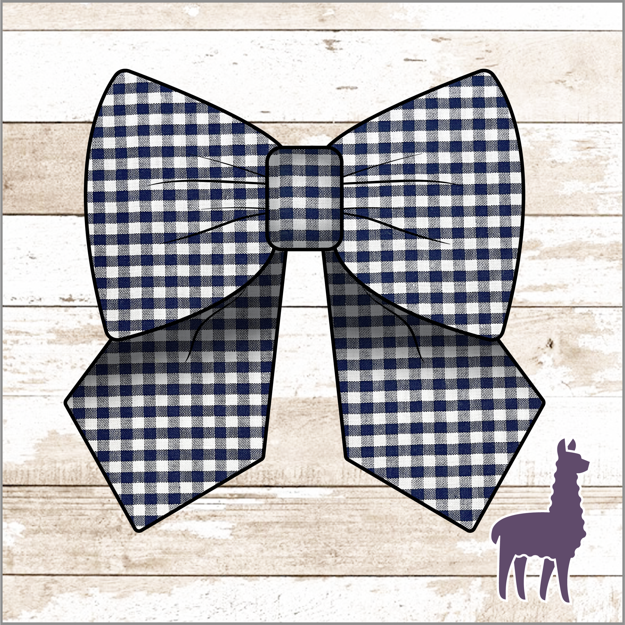 Monogram Navy Gingham Bow