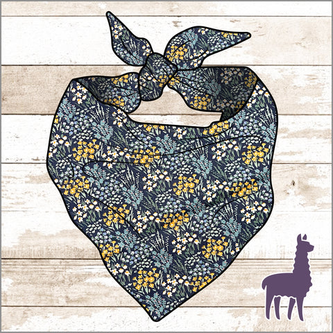 Navy Wildflowers Bandana